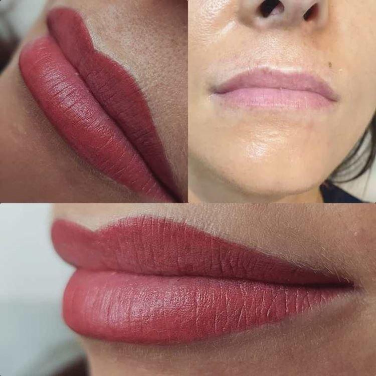 Перманентный макияж губ - фото до и после
