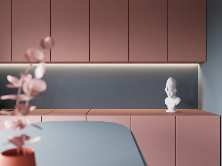 Pink&Blue: Дизайн-проект кухни-гостиной