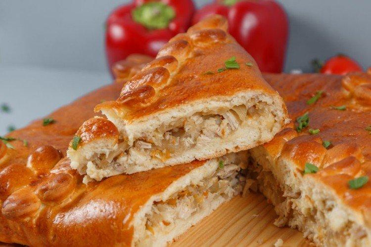 Пирог с курицей и капустой - рецепты