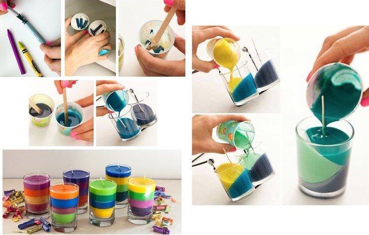Разноцветная свечка - подарок на Новый год 2021 своими руками