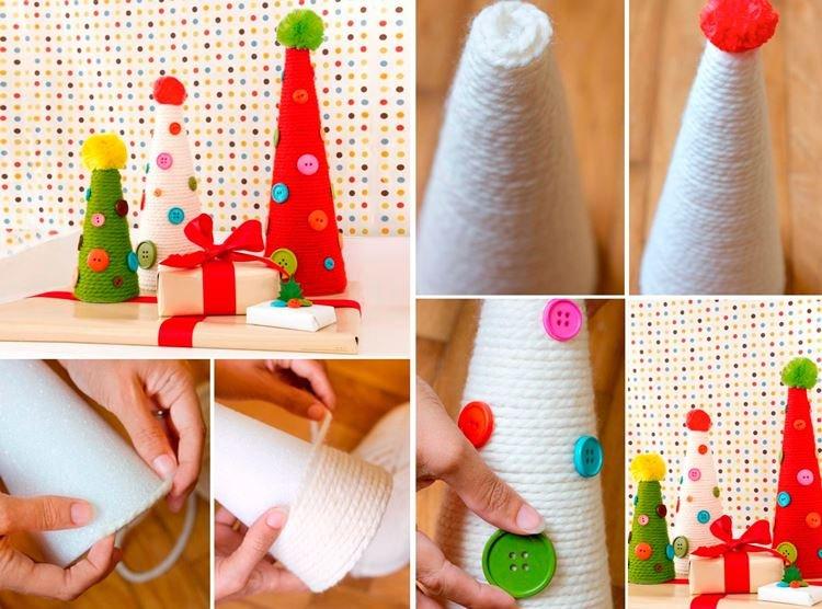 Елка из ниток - подарок на Новый год 2021 своими руками