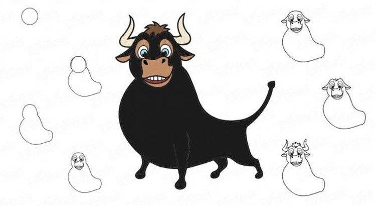 Нарисованный бычок - поделки на Новый год для детей