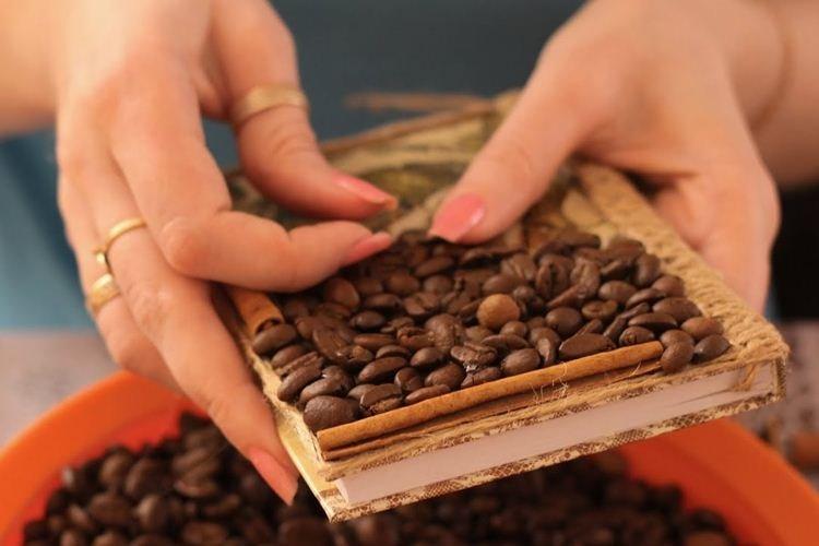 Блокнот - Поделки из кофейных зерен своими руками