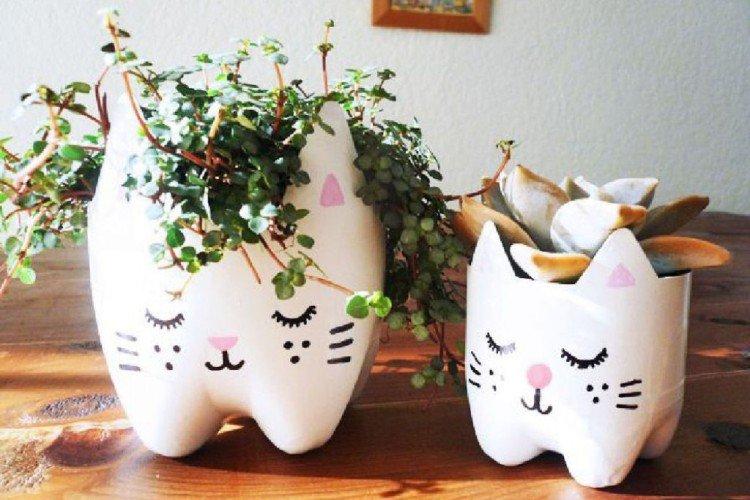 Горшки и вазы для цветов - Поделки из пластиковых бутылок своими руками