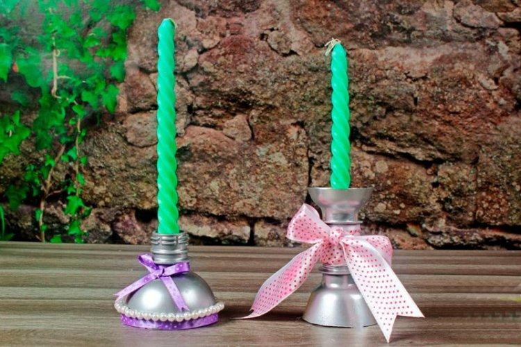 Подсвечники - Поделки из пластиковых бутылок своими руками