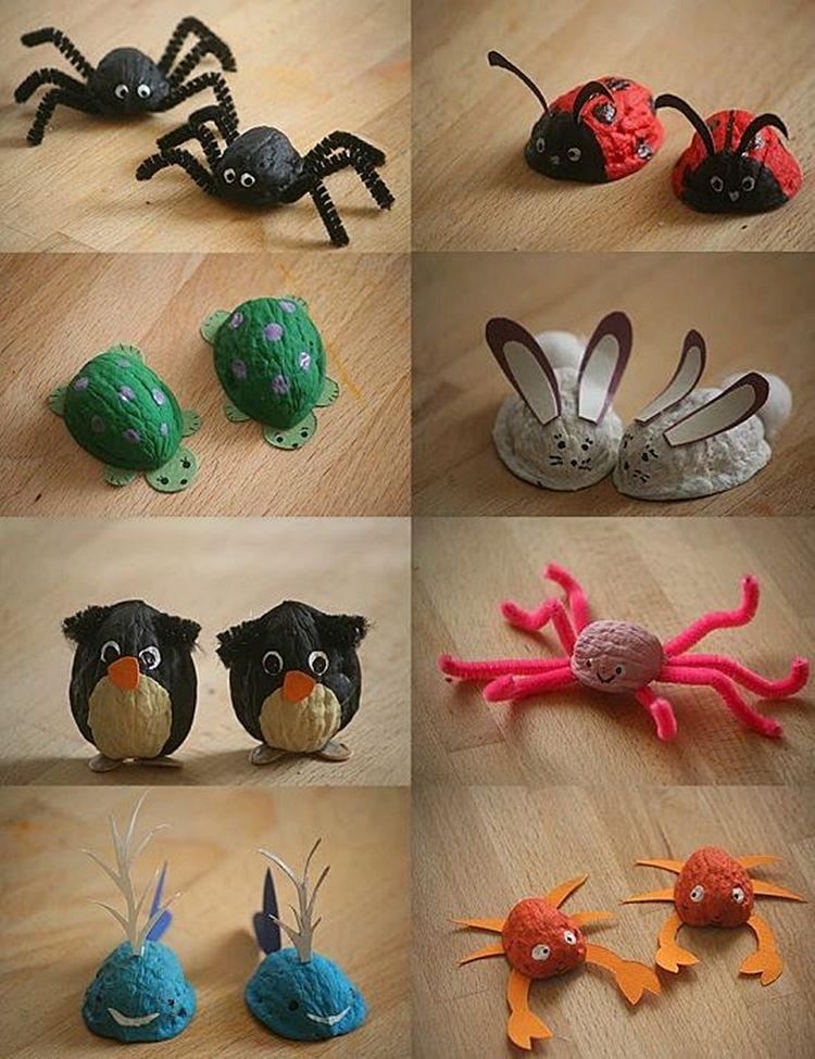 Детские фигурки из грецких орехов - Поделки из природного материала для детского сада