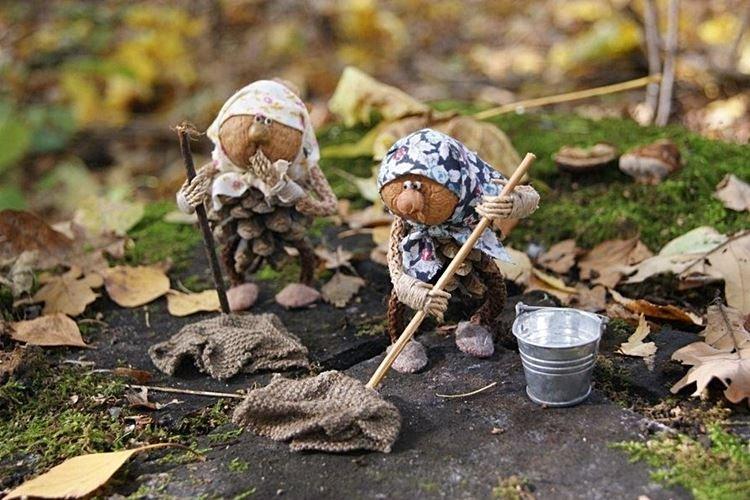 Поделки из природного материала для начальной школы - фото и идеи