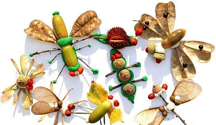 Поделки из природного материала для начальной школы - фото и идеи