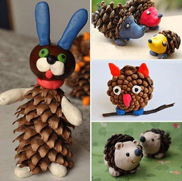Поделки из шишек для детей - фото и идеи