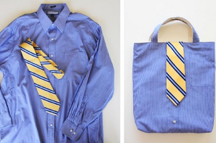 Сумка из рубашки - Поделки из старых вещей своими руками