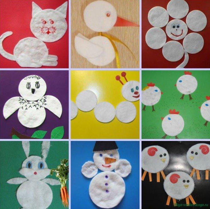 Поделки из ватных дисков в детский садик своими руками