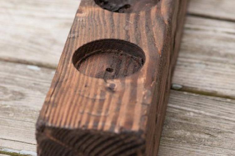 Оригинальный подсвечник из бруска - Подсвечник из дерева своими руками