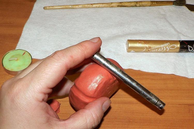 Подсвечник-тыква - Подсвечники из полимерной глины своими руками