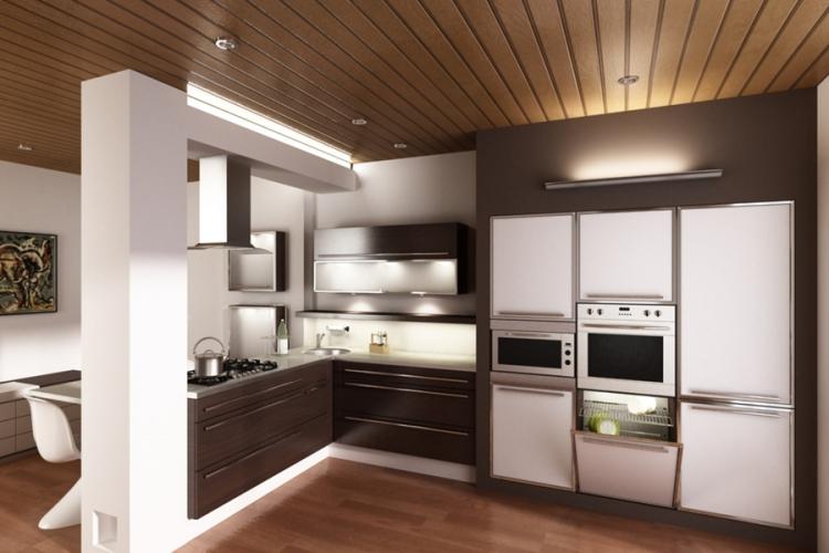 Подвесной потолок на кухне - фото