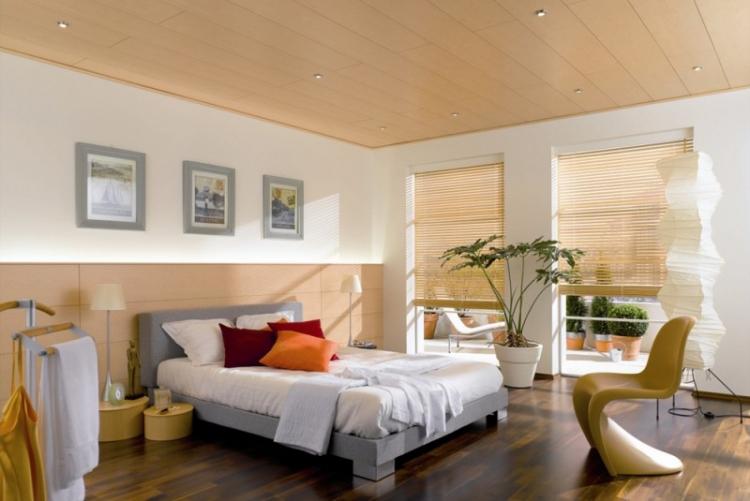 Подвесной потолок в спальне - фото