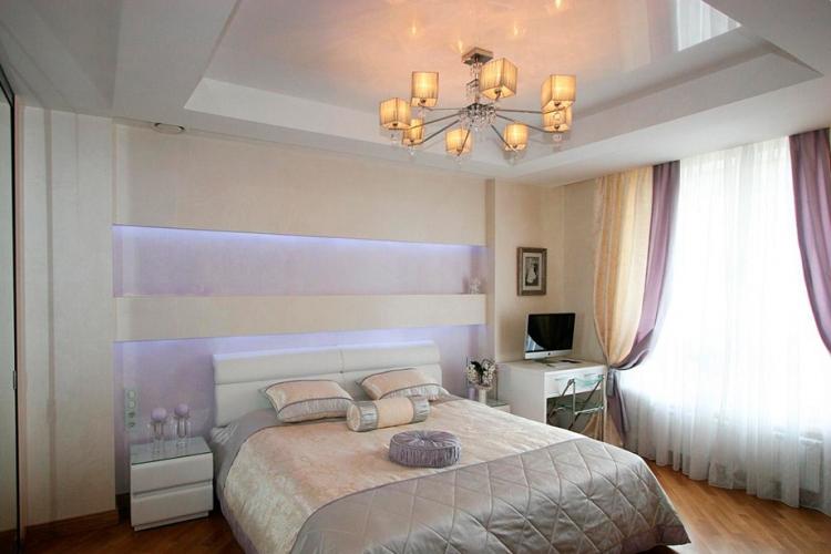 Подвесной потолок в спальне - фото