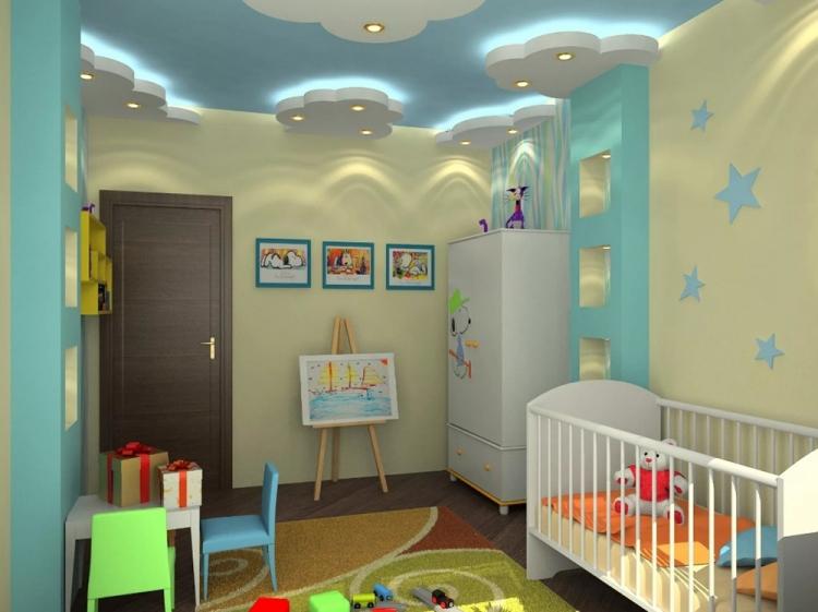 Подвесной потолок в детской комнате - фото