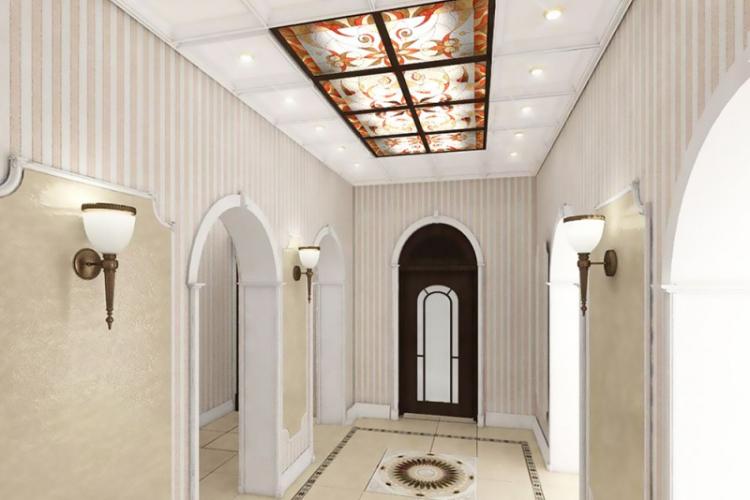 Подвесной потолок в прихожей - фото