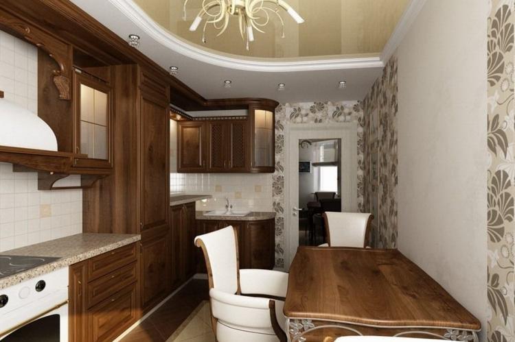 Фигурные потолки из гипсокартона на кухне