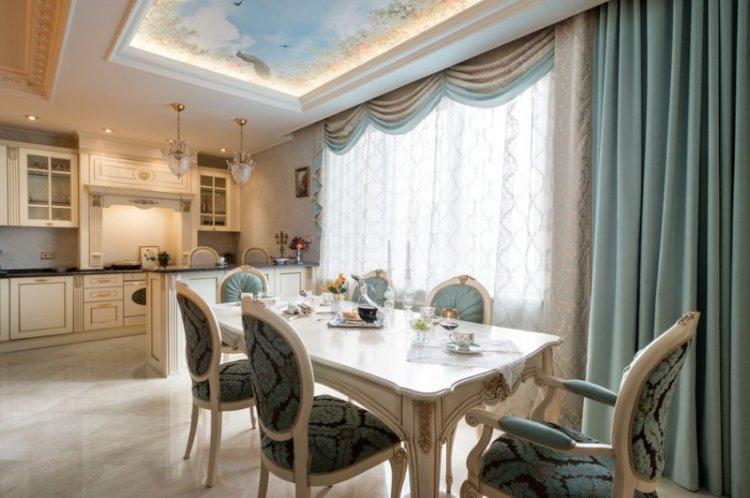 Потолки из гипсокартона с подсветкой на кухне