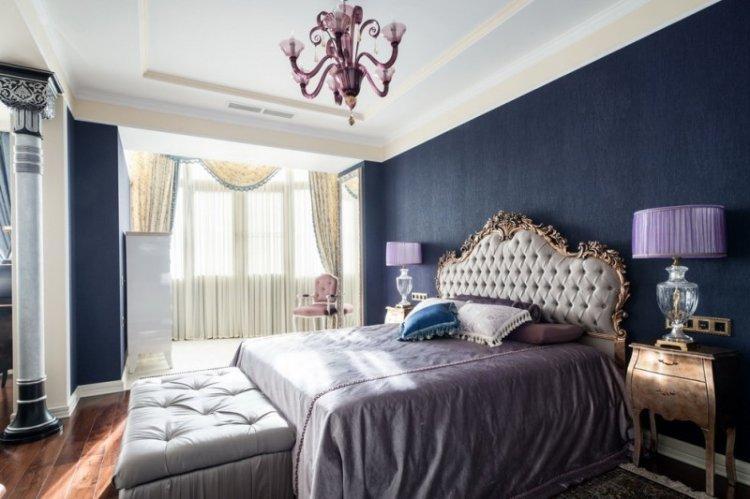 Двухуровневые потолки из гипсокартона в спальне