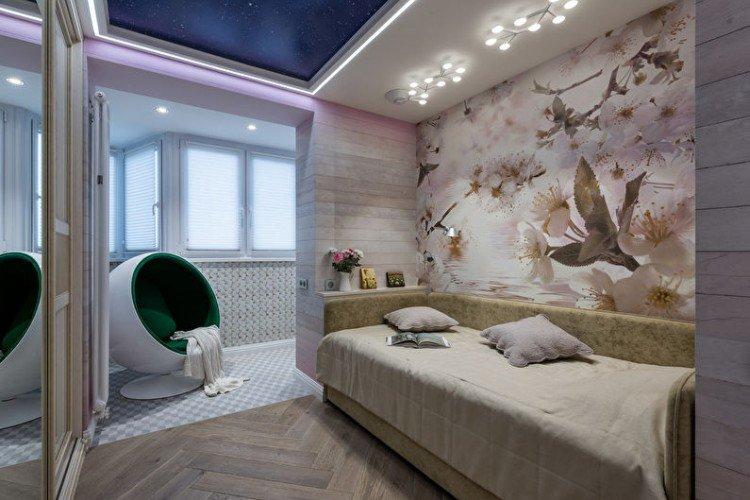 Потолки из гипсокартона с подсветкой в детской комнате