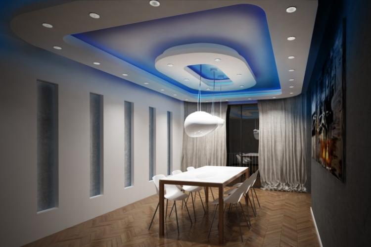 Дизайн потолков из гипсокартона - фото