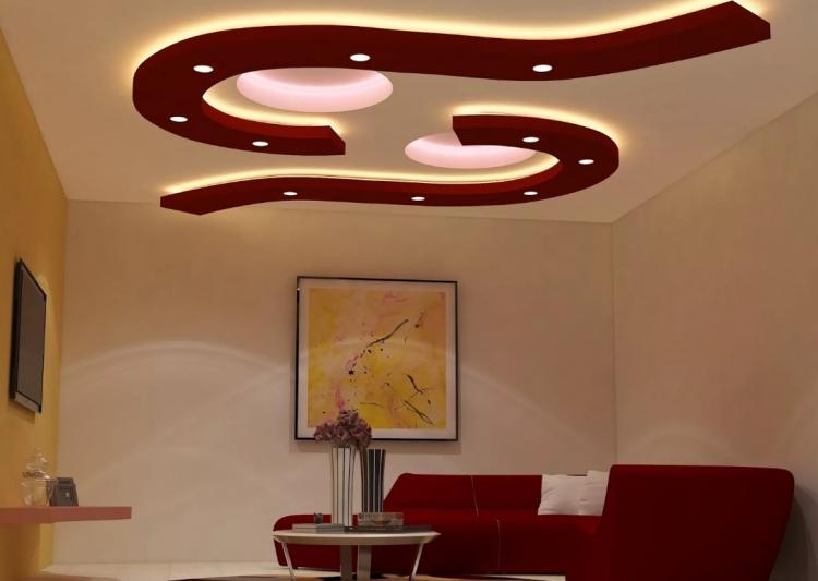 Дизайн потолков из гипсокартона - фото