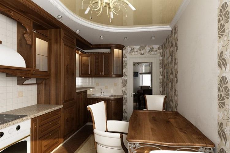 Потолок из гипсокартона на кухне - идеи дизайна фото