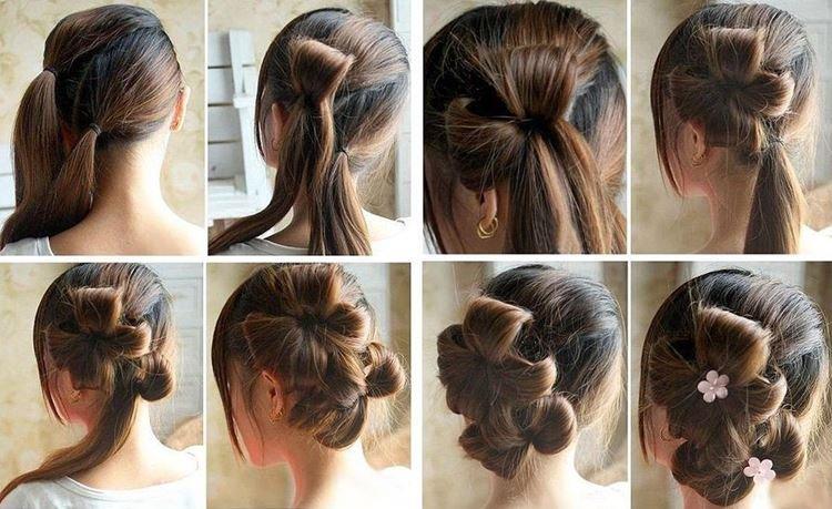 Праздничный цветок - Прически на Новый год 2021 на длинные волосы