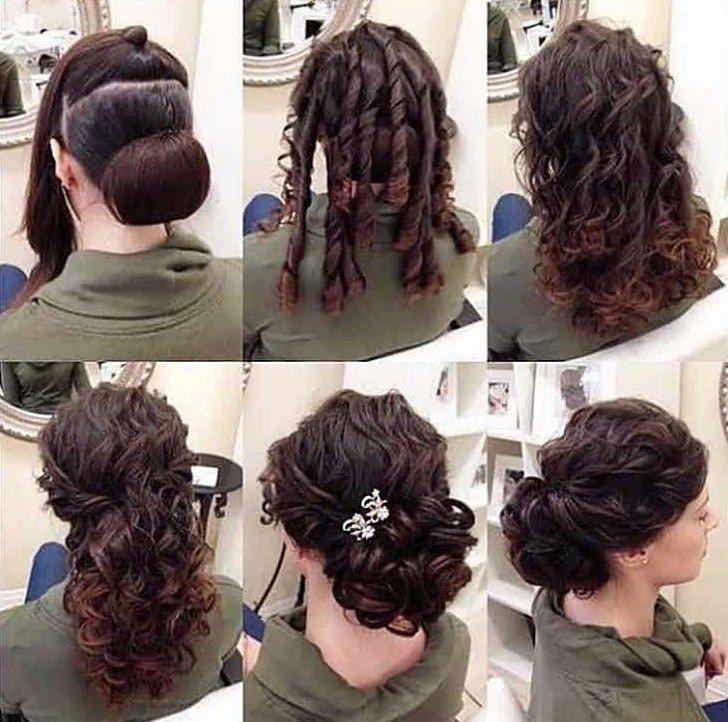 Высокая прическа-конструктор - Прически на Новый год 2021 на средние волосы