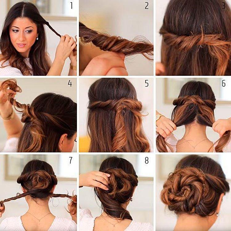 Еще больше жгутов - Прически на Новый год 2021 на средние волосы