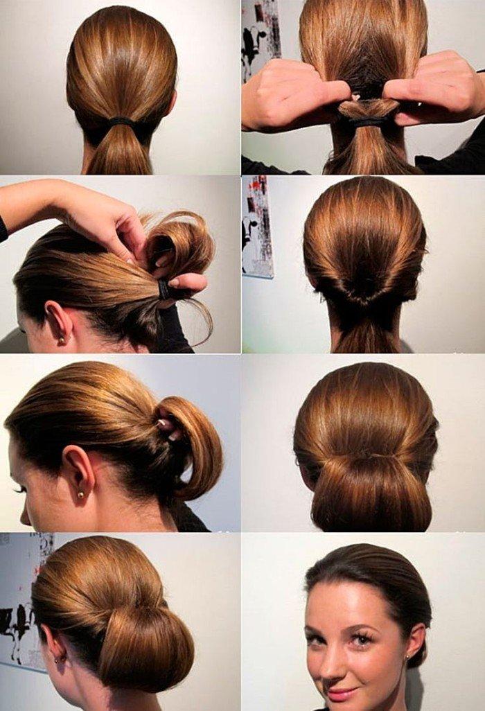 Элегантный бублик - Прически на Новый год 2021 на средние волосы