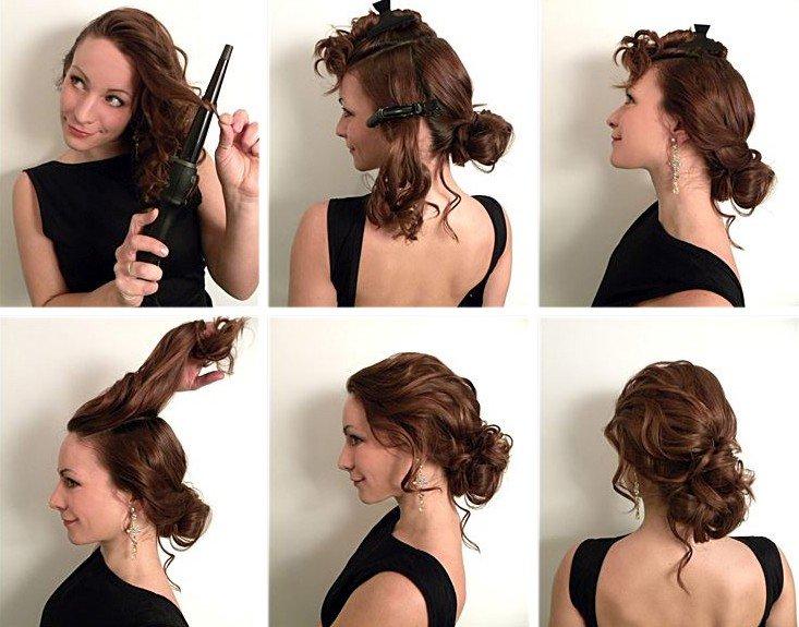 Вечерняя прическа - Прически на Новый год 2021 на средние волосы