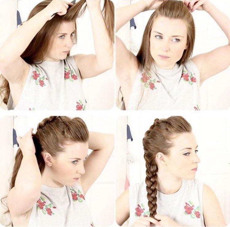 Обычная коса с объемом - Прически в школу для подростков