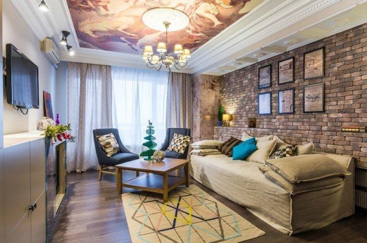 Потолок – отделка прямоугольной комнаты