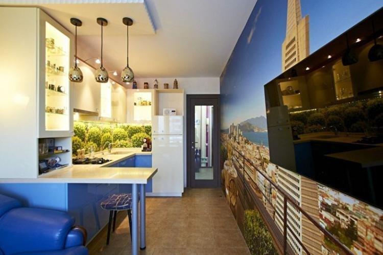 Прямоугольная кухня – дизайн интерьера фото