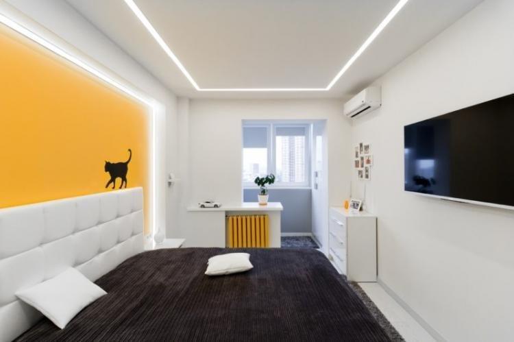 Прямоугольная спальня – дизайн интерьера фото