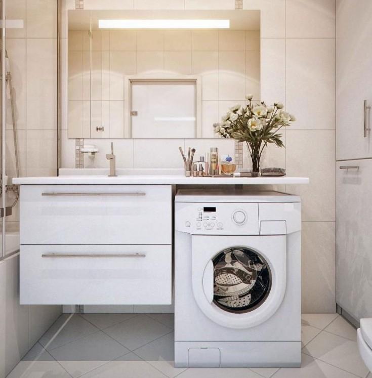 Раковина над стиральной машиной - фото