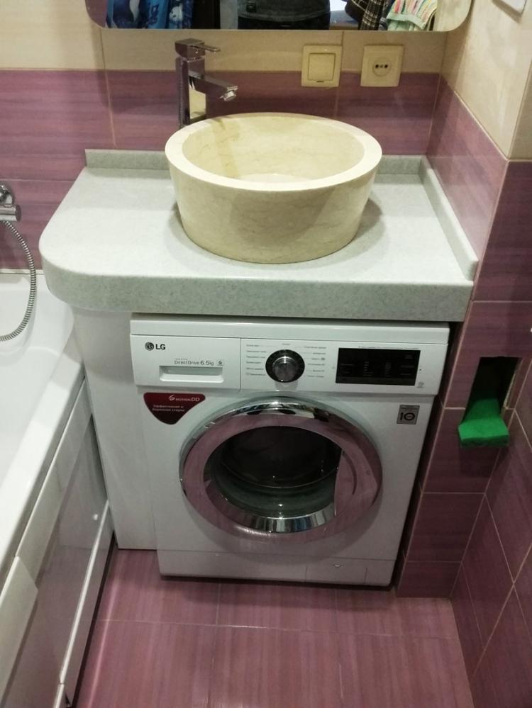 Раковина над стиральной машиной - фото