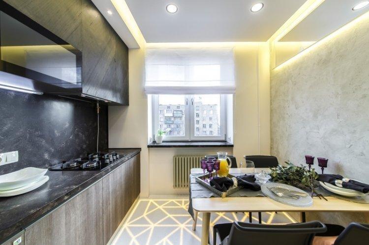 Римские шторы на кухне - дизайн интерьера фото