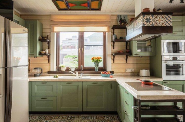 Римские шторы на кухне - дизайн интерьера фото