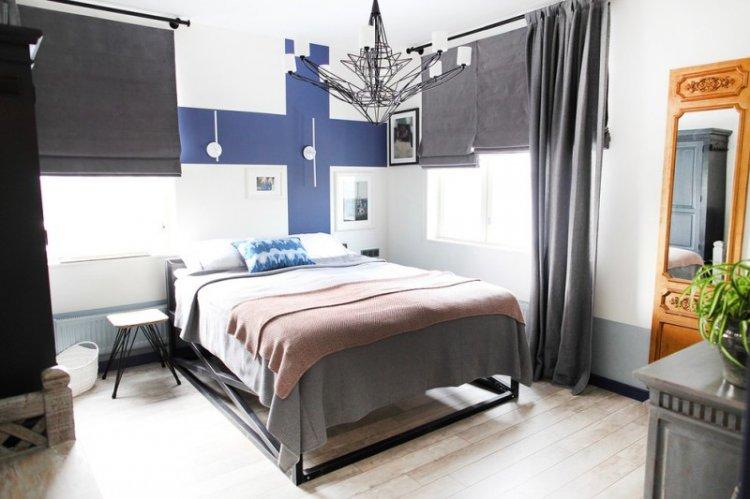 Римские шторы в спальне - дизайн интерьера фото