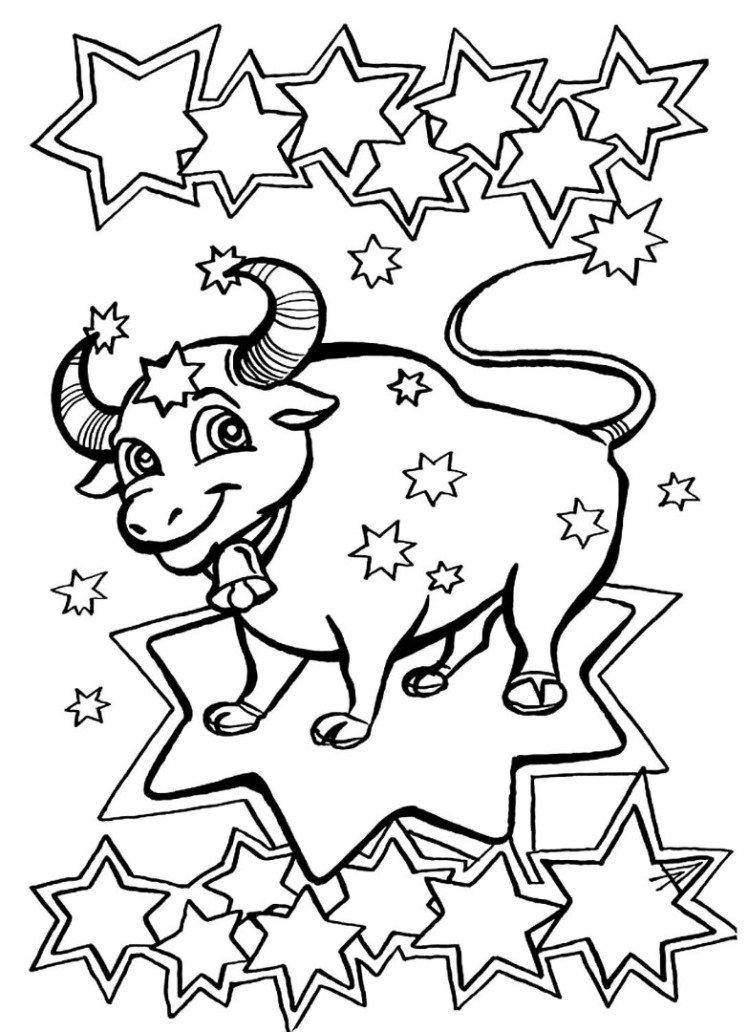 Рисунки Быка на Новый год 2021