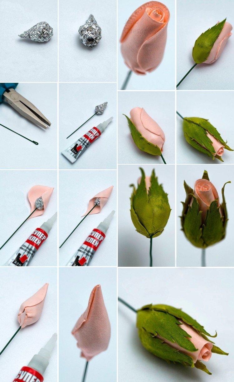 Бутон розы из фоамирана своими руками