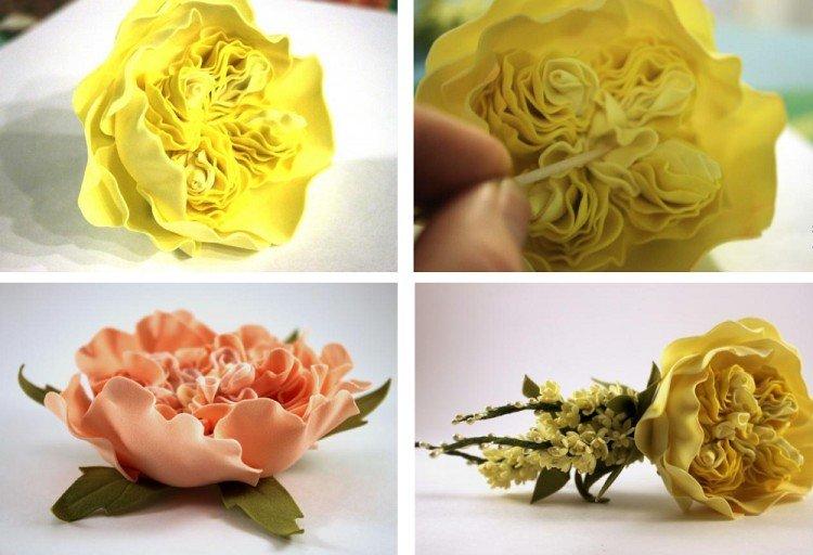 Пышная роза-пион - роза из фоамирана своими руками