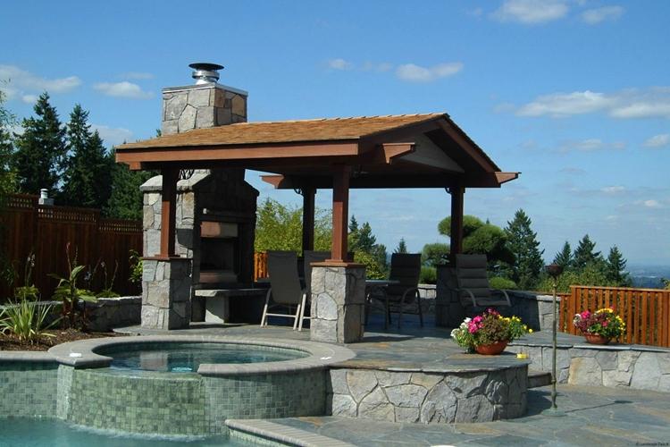 Каменные садовые беседки