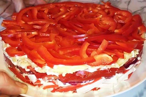 Салат «Красное море» - классический рецепт пошагово