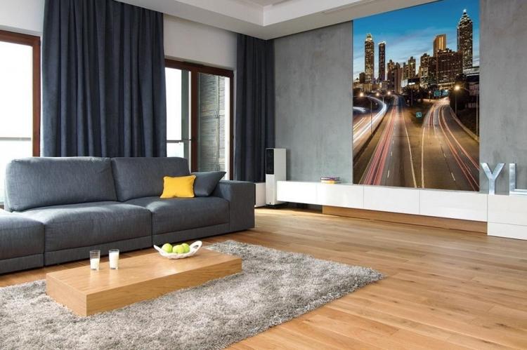 Серый цвет в интерьере гостиной