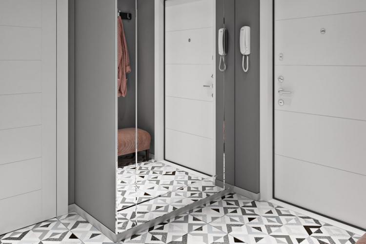 Серый цвет в интерьере прихожей